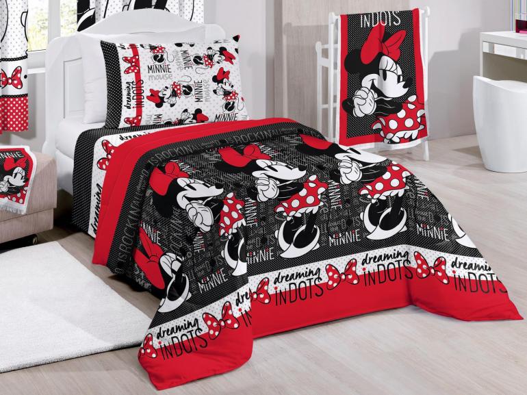 Jogo de Cama Solteiro Kids 100% algodão - Minnie Vintage - Santista | Vida  e Cor