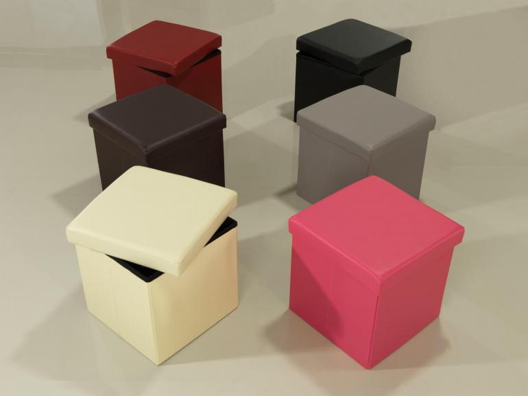 Puff Baú Quadrado Desmontável Corino PVC 38x38x38cm - Senso - Dui ...